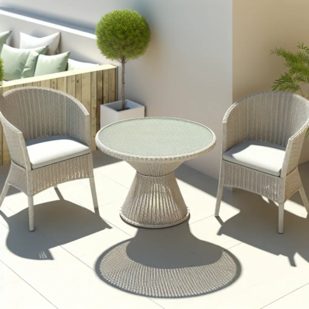 Zestaw ogrodowy Rattan Bistro Set, dwuosobowy z okrągłym stolikiem