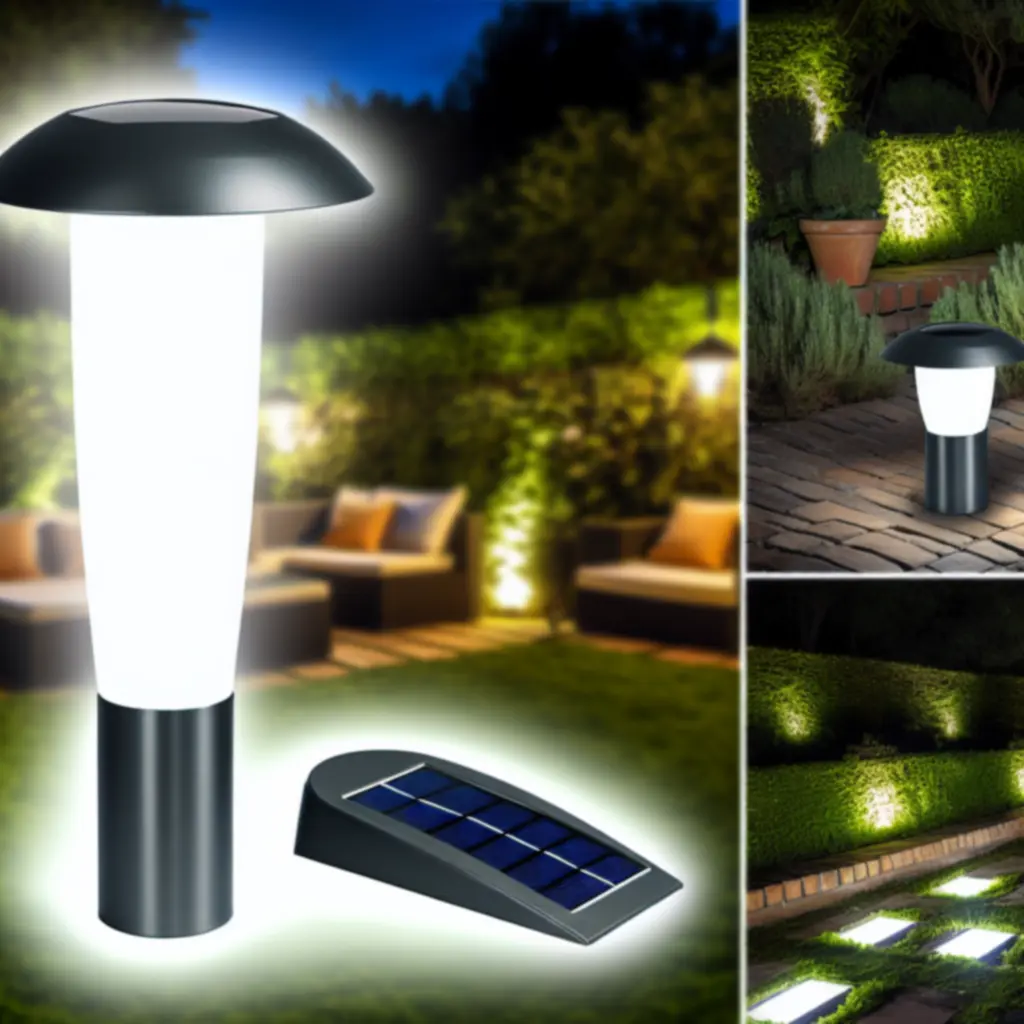 Lampa solarna Aurora z ciepłą poświatą wśród roślin